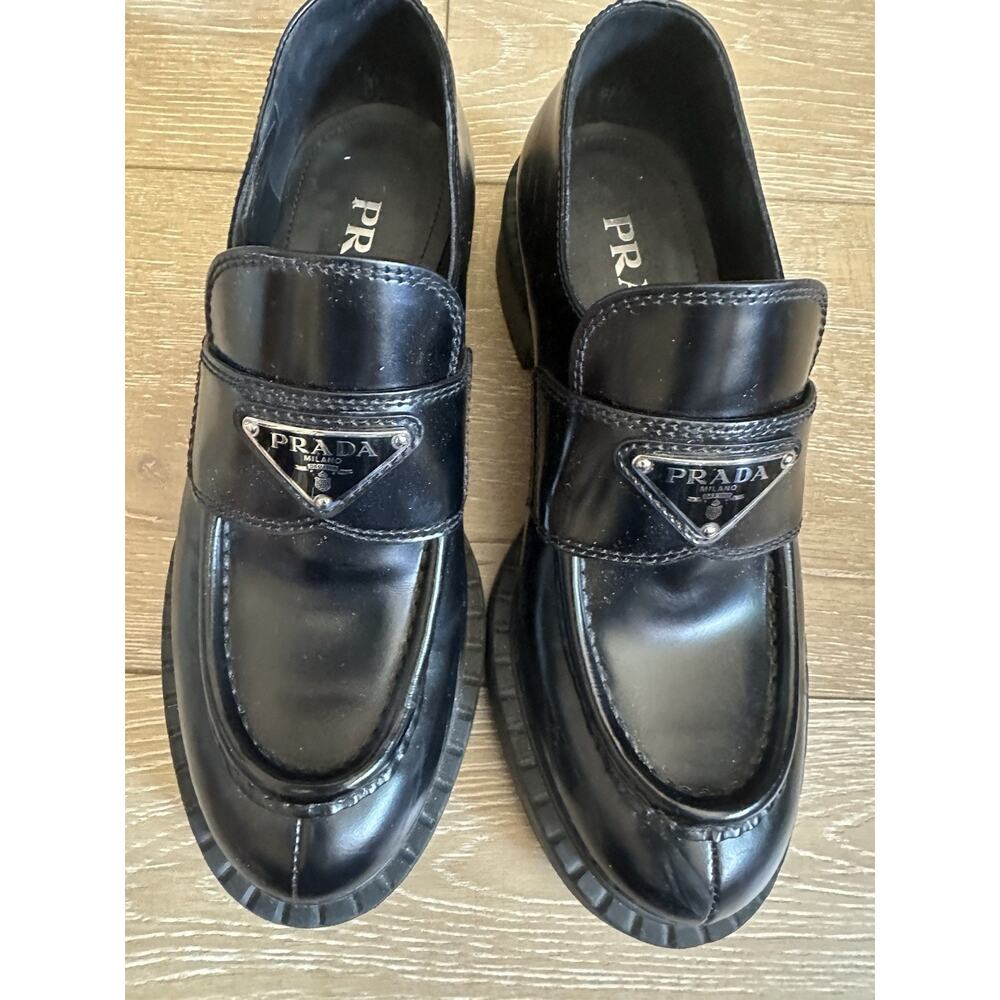 PRADA Leather Loafer Black Size 36EU Authentic